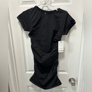 NWT Blanqi maternity stretch casual short sleeve dress black, size medium large